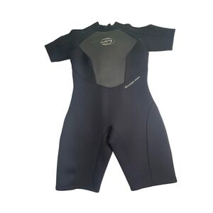 Deep see diving wetsuit black short sleeve size 15/16 READ MEASUREMENTS